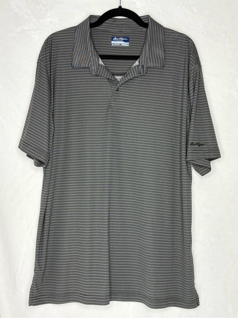 Ben Hogan Men's Gray Micro-Stripe Polo - Picture 1 of 5